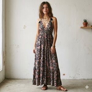 halter top dress maxi Savvy Halter Knit Maxi Dress